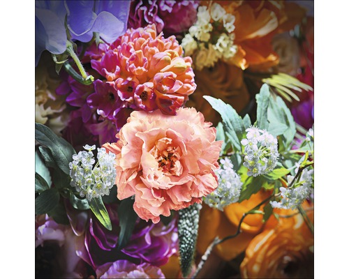 Tableau sur verre Mélange de fleurs I 50x50 cm