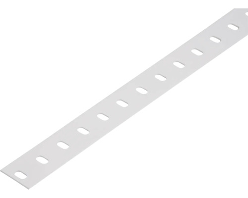 Conceptor Flachstange gelocht weiss 35x1 mm, 1m Lochband aus Metall