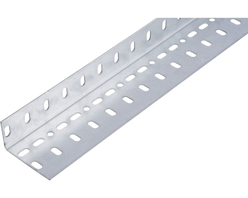 Profilé d'angle Conceptor perforé galvanisé 25x45x1 mm, 2m Cornière de montage perforée en métal