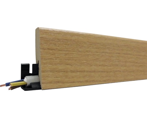 Plinthe SL60 chêne Canyon avec clips 60 x 20 x 2600 mm Plinthe avec conduit de câbles pour la pose de câbles