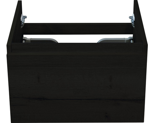 Waschbeckenunterschrank in dunkler Holzoptik