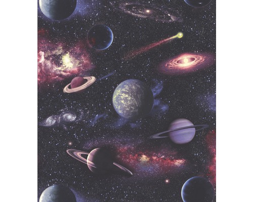 Vliestapete 815429 Kids&Teens 3 Cosmos blau Tapete mit Weltraummotiv, einschließlich Planeten, Galaxien und Sternen
