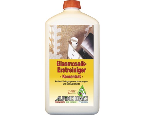 Premier nettoyant pour mosaïque de verre 1 litre Nettoyant initial concentré pour mosaïque de verre dans une bouteille en plastique