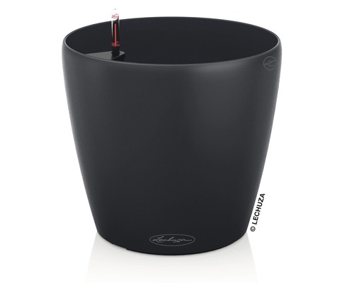 Pot de fleurs noir avec indicateur de niveau d''eau
