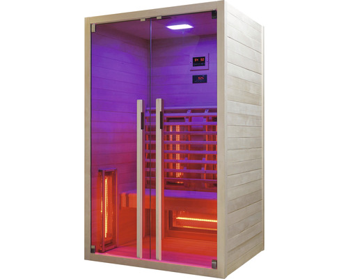 Sauna infrarouge avec porte en verre et affichage numérique