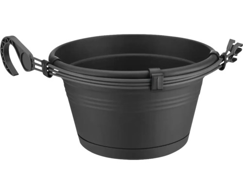 Jardinière noire avec support pour balcon