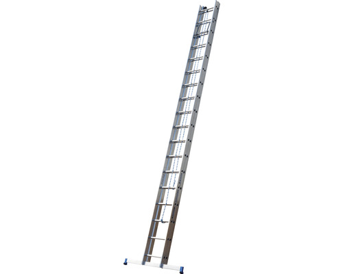 Échelle coulissante en aluminium avec pieds bleus