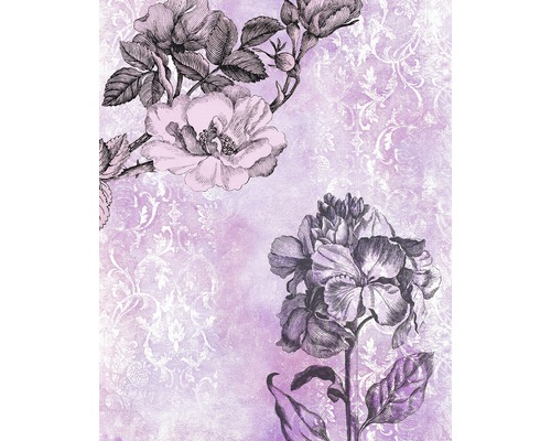 Papier peint panoramique intissé 6032B-VD2 Baroque Pink 2 pces 200 x 250 cm Motif floral avec roses et feuilles