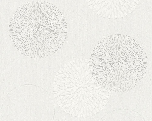 Papier peint intissé 93792-2 Spot 2 motif de cercles 2 gris