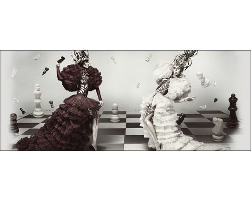 Glasbild Chessplayers 30x80 cm