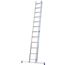 WERNER Schiebeleiter Aluminium 2-teilig 2 x 12 Sprossen Arbeitshöhe 6,1 m