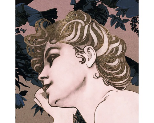 Image décorative d''une femme dans un motif floral