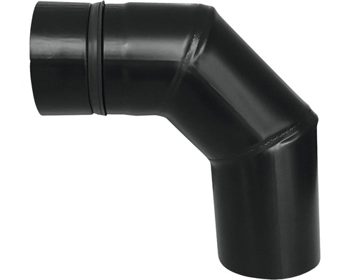 Coude de tuyau de poêle pour pellets Bertrams 90° Ø 80 mm revêtu par poudre noir Tuyau de poêle coudé à 90 degrés
