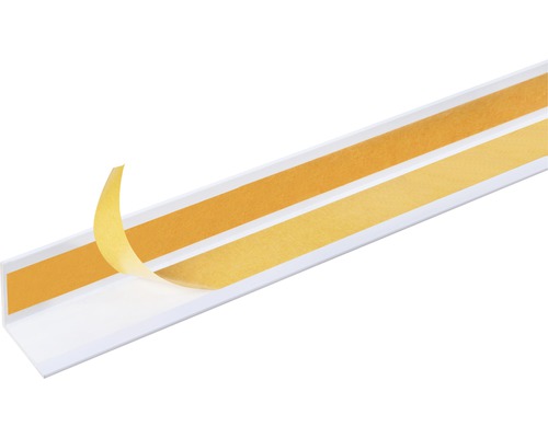 Winkelprofil PVC weiss 10 x 10 x 1 x 1 mm 2,6 m Kunststoff-Eckprofil mit Klebestreifen