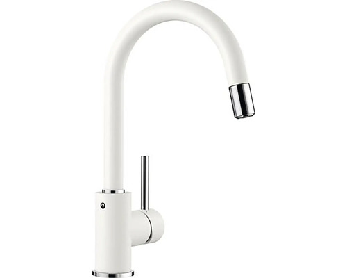 Robinet de cuisine haute pression Blanco MIDA-S look Silgarnit blanc 521457 Robinet de cuisine avec bec pivotant
