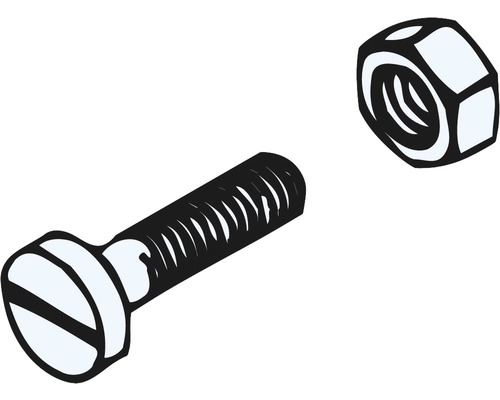 Schlitzschraube mit Mutter