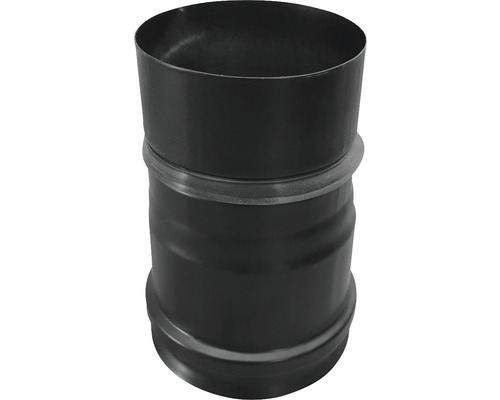 Connecteur de tuyau de poêle à granulés Bertrams Ø 80 mm revêtu par poudre noir Pièce de tuyau flexible pour raccorder les tuyaux