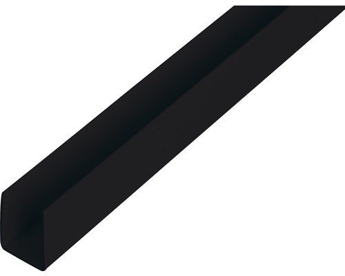 Profilé en U PVC noir 21 x 10 x 1 mm x 1 mm , 2,6 m