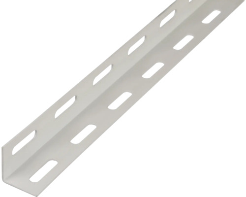 Profilé d'angle acier blanc 27x27x1,5 mm, 1 m Cornière perforée en métal