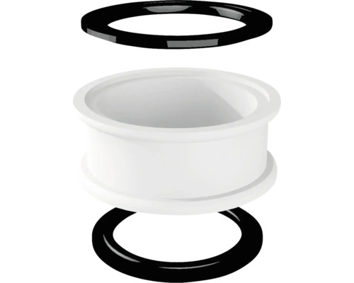 Aufsatzstück und zwei Dichtungsringe für Sanitäranwendungen