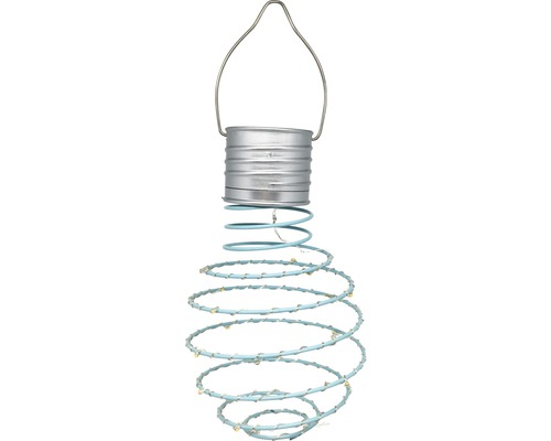 Lampe solaire suspendue à spirale LED 15 Ø9 cm turquoise