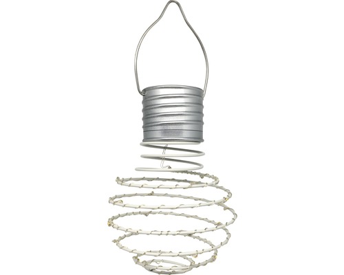Lampe solaire suspendue à spirale LED 15 Ø9 cm blanc
