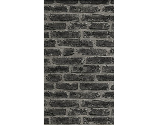 Papier peint intissé 7668 aspect pierre gris Gros plan d''un mur de briques grises.
