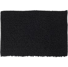 Tapis de bain noir à structure bouclée