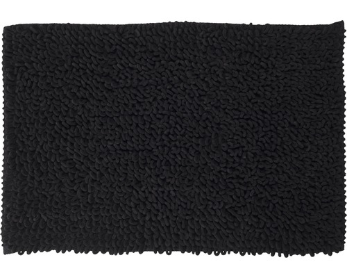Tapis de bain noir à structure bouclée