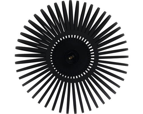 Plafonnier noir avec un design rond en forme de rayons