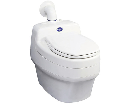 Toilettes sèches à séparateur SEPARETT Villa avec bac collecteur blanc sans alimentation électrique fixe H-9010 1067-03 Toilettes sèches blanches avec tuyau d''évacuation