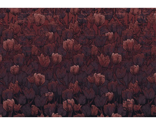 Papier peint panoramique intissé HX8-051 Tulipe 8 pces 400 x 280 cm
