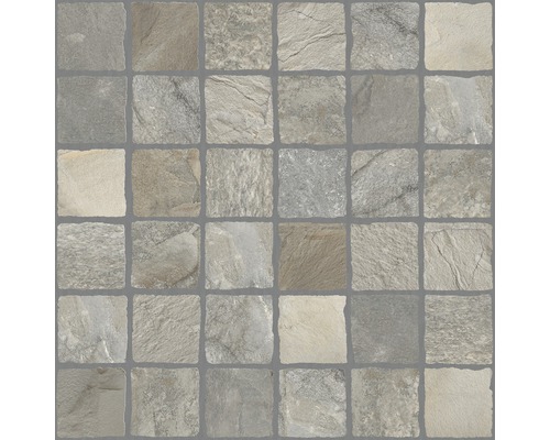 FLAIRSTONE Feinsteinzeug Terrassenplatte Piazza Luserna rektifizierte Kante 60 x 60 x 2 cm Quadratische Fliesen in Steinoptik für Boden und Wand