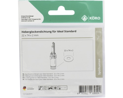 Heberglockendichtung für Ideal Standard, 22 x 74 x 2 Millimeter