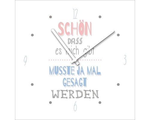 Horloge murale en verre Schön Dass Es Mich Gibt 20x20 cm