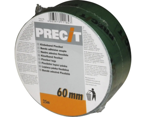 Bande autocollante Precit flexible 60 mm de large 25 m de long Rouleau de ruban d''étanchéité flexible de 60 millimètres de large et 25 mètres de long