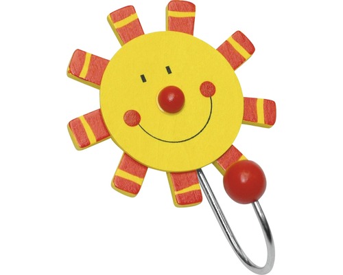 Portemanteau enfants 110 mm soleil, 1 crochet