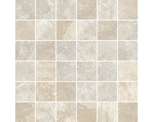 Mosaïque en grès cérame fin ardoise beige 30x30 cm Mosaïque en grès cérame