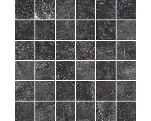 Mosaïque en grès cérame fin ardoise dark 30x30 cm Mosaïque avec aspect pierre