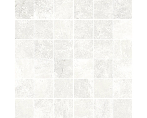 Mosaïque en grès cérame fin ardoise blanc 30x30 cm Mosaïque avec structure de pierre