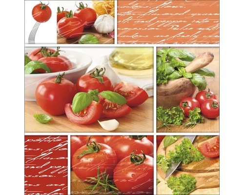 Glasbild Tomatensalat 50x50 cm