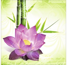 Dekoratives Bild mit Lotusblüte und Bambus