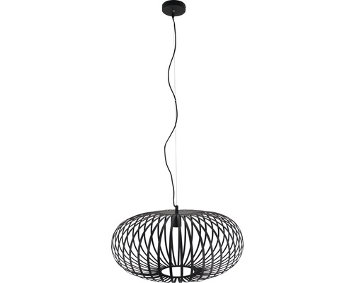 Schwarze Pendelleuchte mit modernem, offenem Design