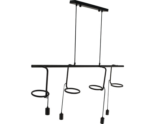 Suspension avec quatre douilles et supports pour plantes