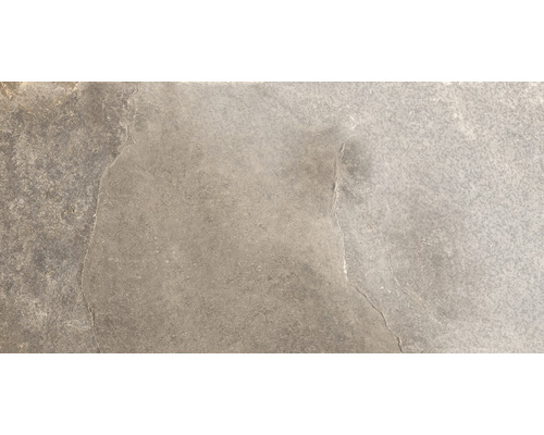 Wand- und Bodenfliese Schiefer taupe 30x60 cm lappato Nahaufnahme einer Fliese mit natürlicher Steinoberfläche