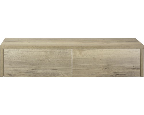 Meuble sous-vasque Bloxx 160 cm avec plan de toilette pour 2 vasques à poser chêne nature Meuble sous-vasque Bloxx 160 cm avec plan de toilette pour 2 vasques à poser chêne nature