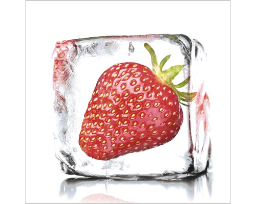 Glasbild Strawberry Sorbet 20x20 cm