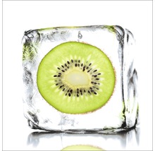 Kiwi-Scheibe in Eiswürfel