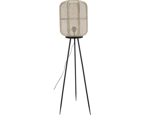 Lampadaire avec trépied et abat-jour en fibres naturelles