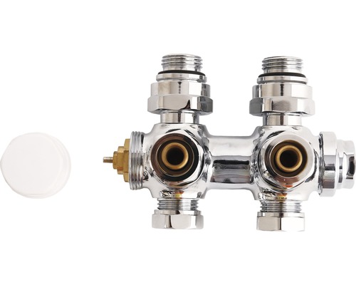 Raccord de radiateur en métal avec raccord de thermostat